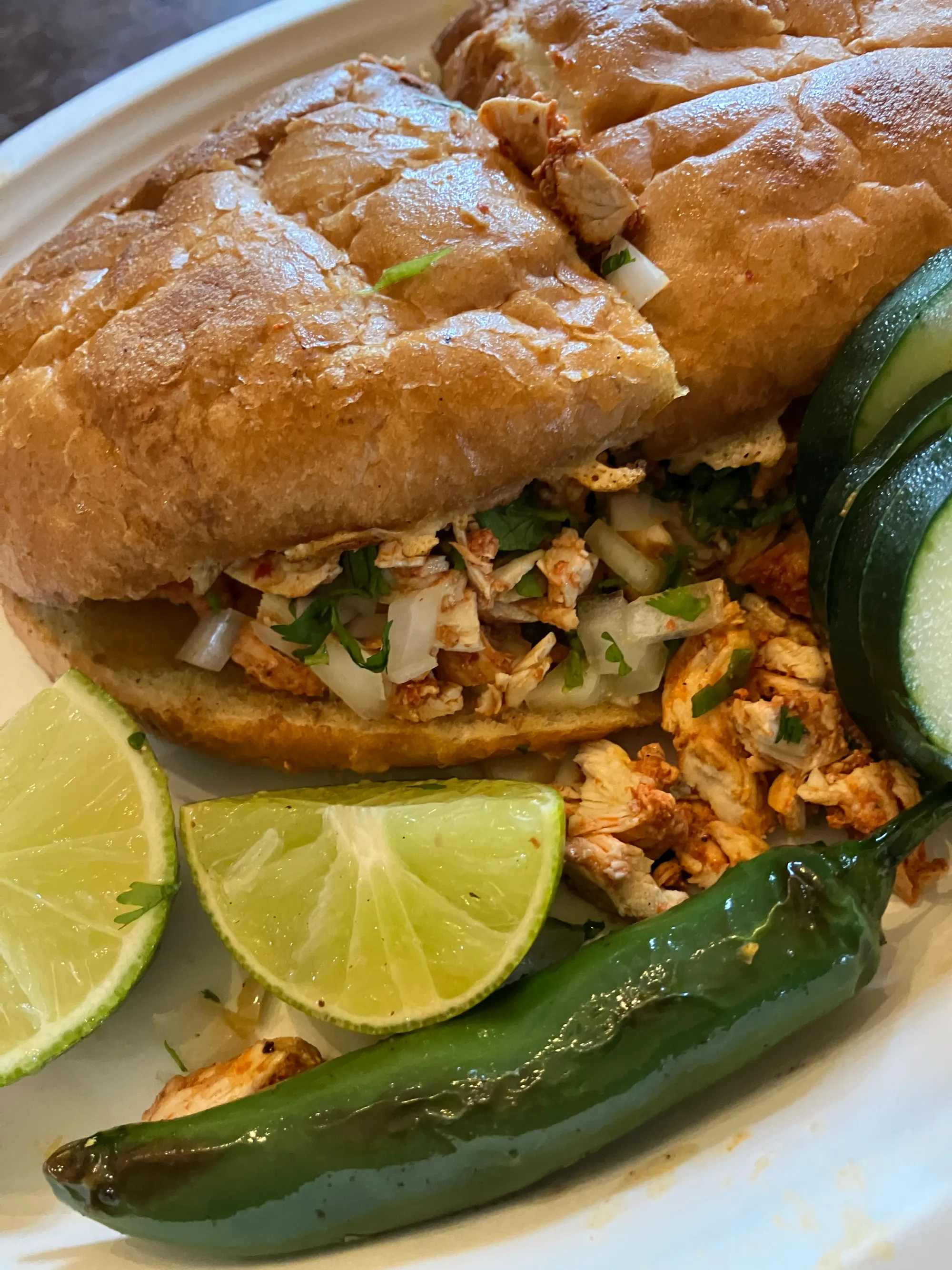 Tacos El Panzon's chicken torta 