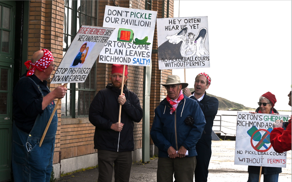 Locals protest opening of Craneway Pavilion pickleball facility