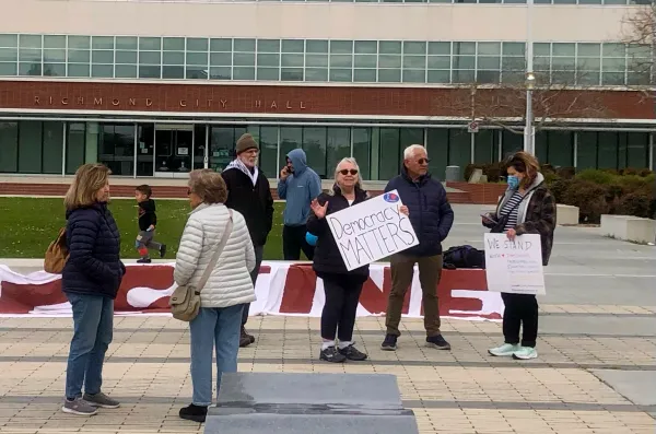 Richmond leaders, activists rally against Trump administration at Civic Center Plaza